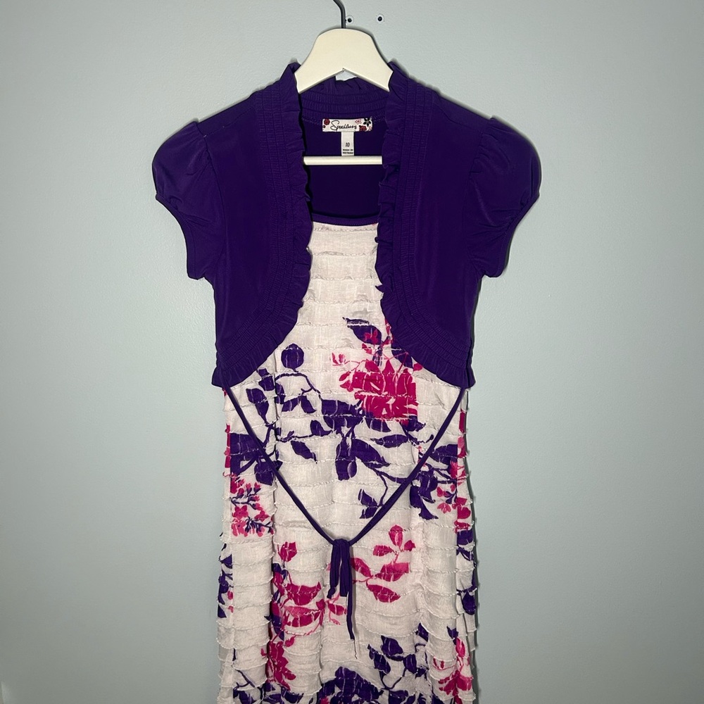 Speechless Purple Dress with Floral Accents